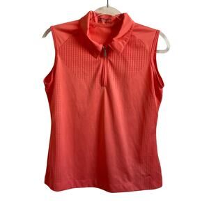 Nike Golf Women’s Fit Dry Sleeveless Ventilated Orange‎ Polo - Size Medium